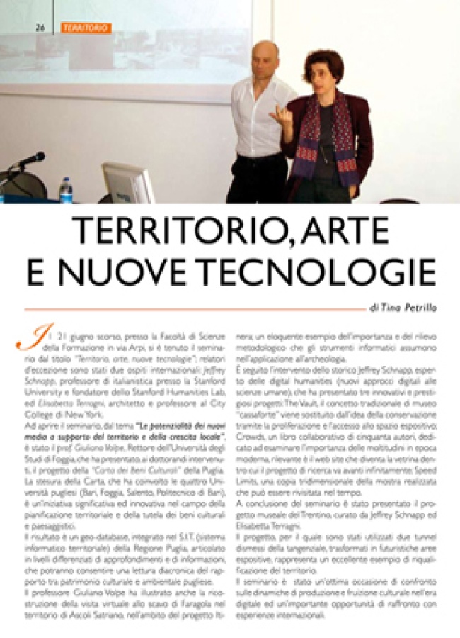 Territorio, Arte e nuove Tecnologie